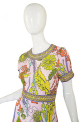 1970s Romantica Victor Costa Pink Dress