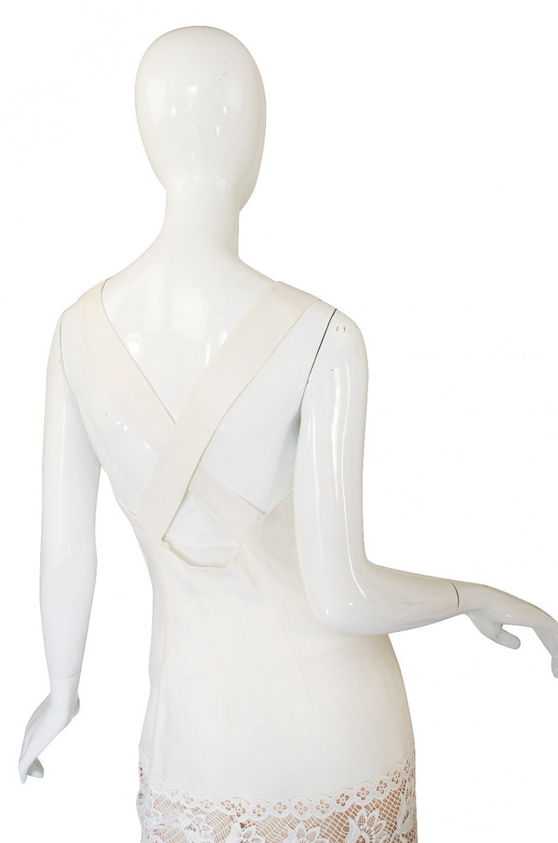 1970s Valentino Cross Back Linen Dress