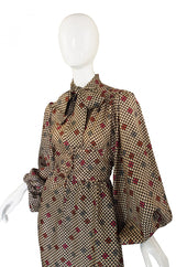 1970s Jean Varon Balloon Sleeve Dress