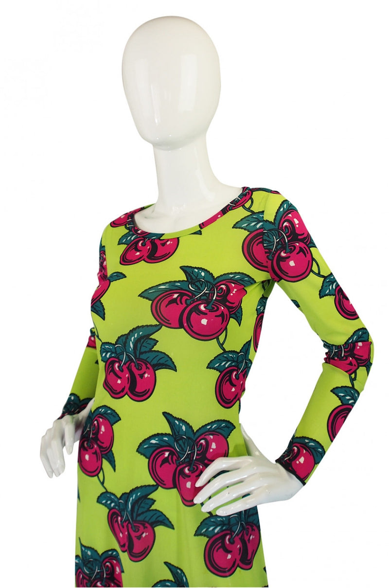 1970s Betsey Johnson Alley Cat Cherry Dress Shrimpton Couture 1970s Betsey Johnson Alley Cat Cherry Dress Shrimpton Couture