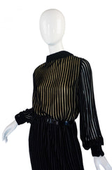 1960s Jean Louis Demi-Couture Silk Chiffon & Velvet Dress