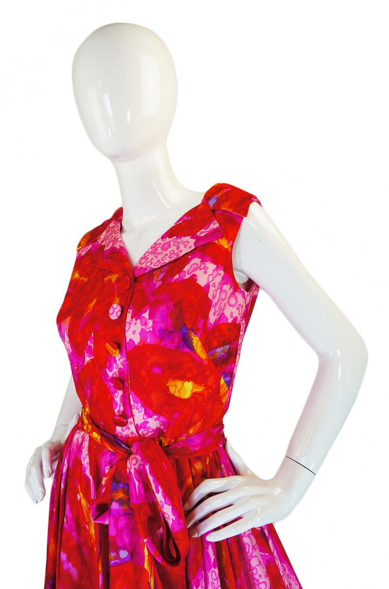 1960s Coral Mr Blackwell Party Dress
