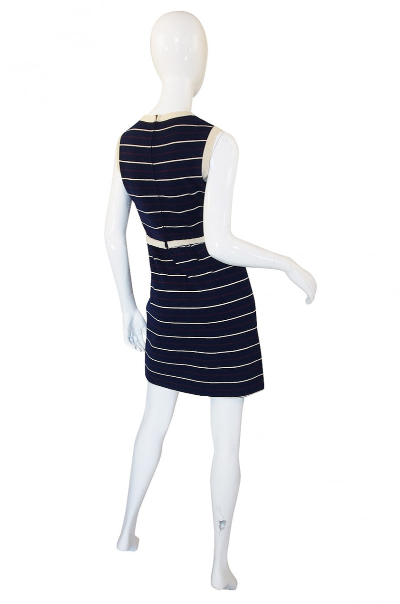 1960s Striped Knit Shift Dress & Coat