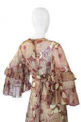 1960s Ruffled Gina Fratini Maxi Dress
