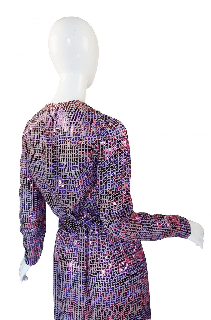 1960s Irredescent Sequin Bill Blass Gown