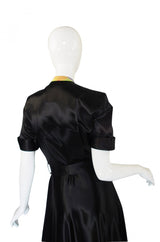 1940s Slipper Satin & Taffeta Plaid Gown
