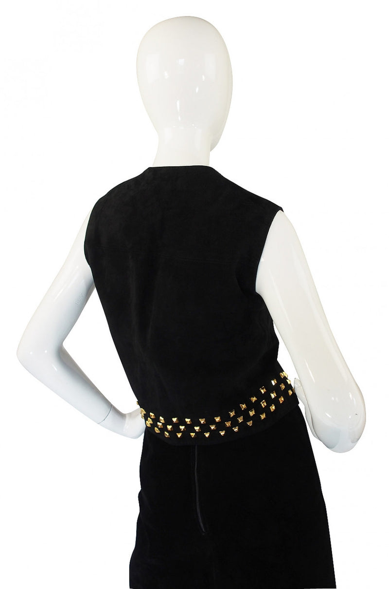 1970s Pierre Cardin Suede Vest & Skirt
