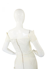 1980s White Lanvin Brocade Dress