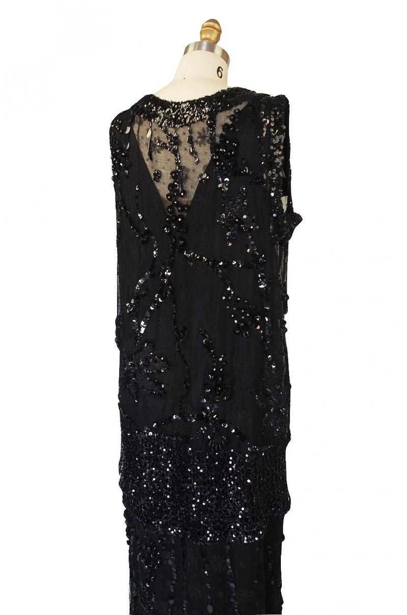 1920s Incredible Lace Bead & Sequin Gown