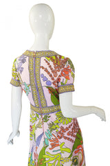 1970s Romantica Victor Costa Pink Dress