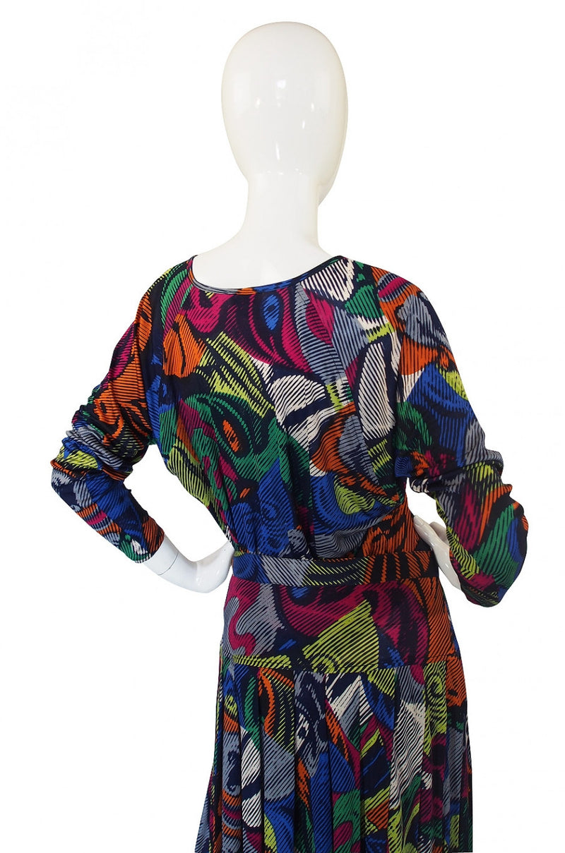1970s Fluid Silk Missoni Print Skirt & Top