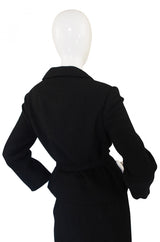 1960s Black Boucle Suit & Eyelash Shell