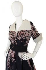 1960s Silk Organza Maxi Dress