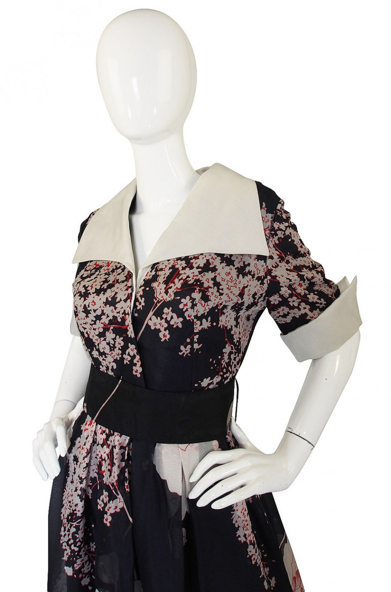1960s Silk Organza Maxi Dress