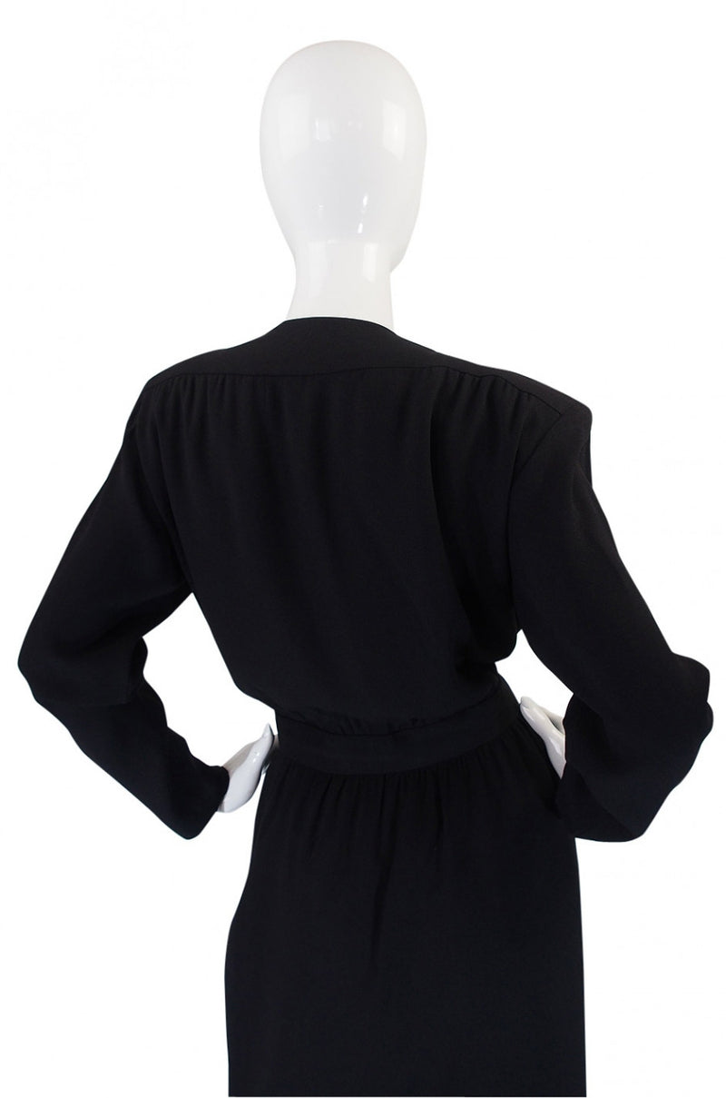 1985 Yves Saint Laurent Plunge Wrap Dress