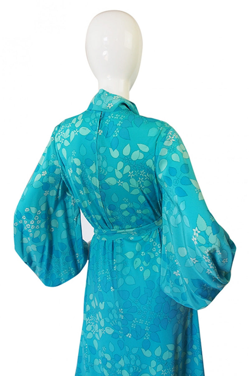 1960s Silk Balloon Sleeve Silk Bessi Dress