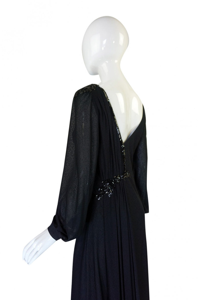 1970s Sant' Angelo Low Back Bead Gown