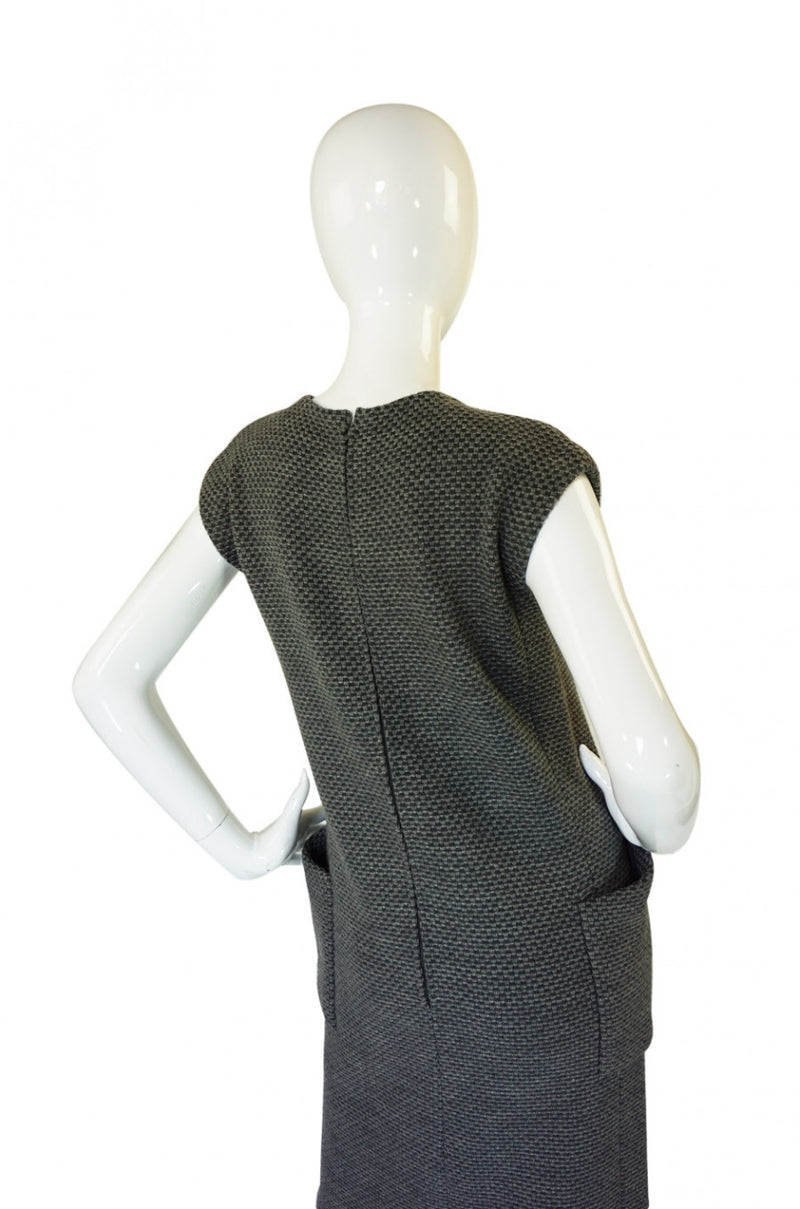 1960s Grey Wool Pauline Trigere Sheath