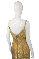 1960s Mr Blackwell Gold Brocade Gown