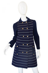 1960s Striped Knit Shift Dress & Coat