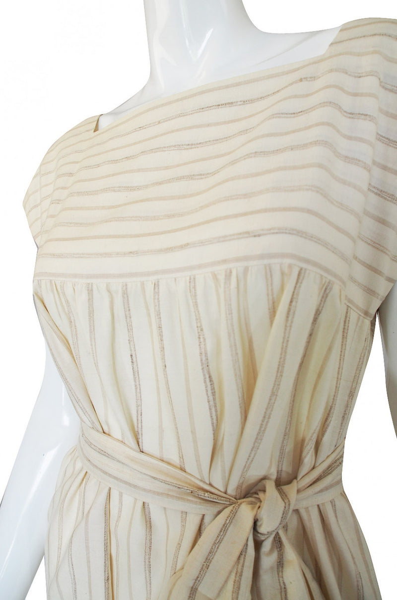 1970s Linen Christian Dior Smock Dress