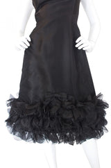 1960s Ruffled Bottom Organza Dress