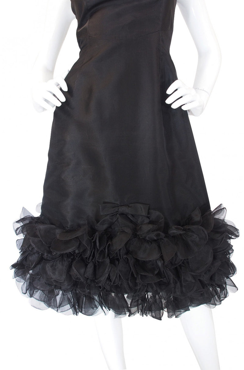 1960s Ruffled Bottom Organza Dress