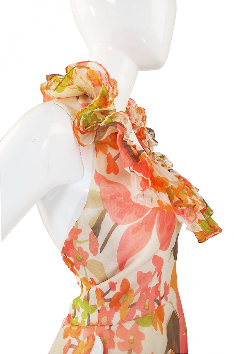 1970s Ruffled Pierre Cardin Dress