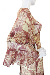 1960s Ruffled Gina Fratini Maxi Dress