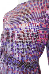 1960s Irredescent Sequin Bill Blass Gown