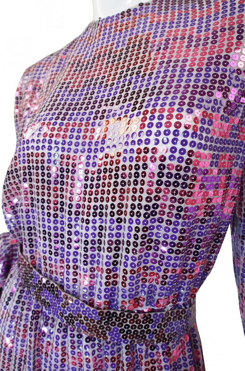1960s Irredescent Sequin Bill Blass Gown