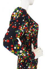 1970s Dotted Silk Yves Saint Laurent Dress