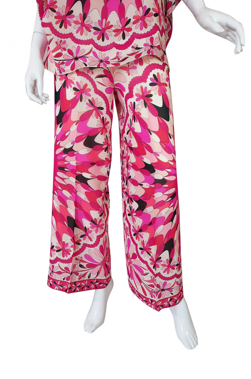 1960s Rare Emilio Pink Pucci Caped Top & Pant Set
