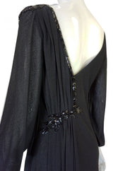 1970s Sant' Angelo Low Back Bead Gown