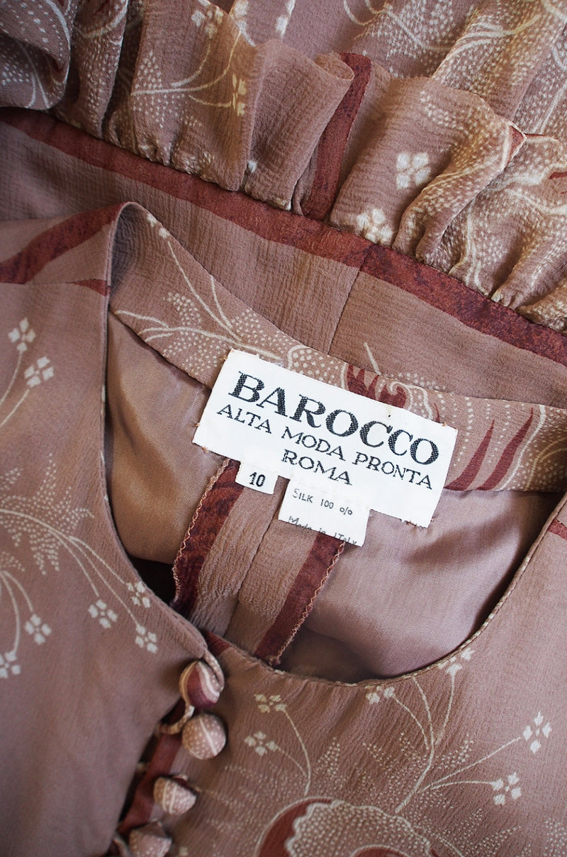 1960s Fine Barocco Silk Chiffon Day Dress