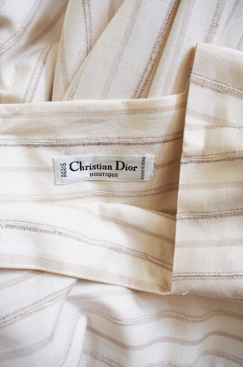 1970s Linen Christian Dior Smock Dress