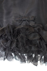 1960s Ruffled Bottom Organza Dress