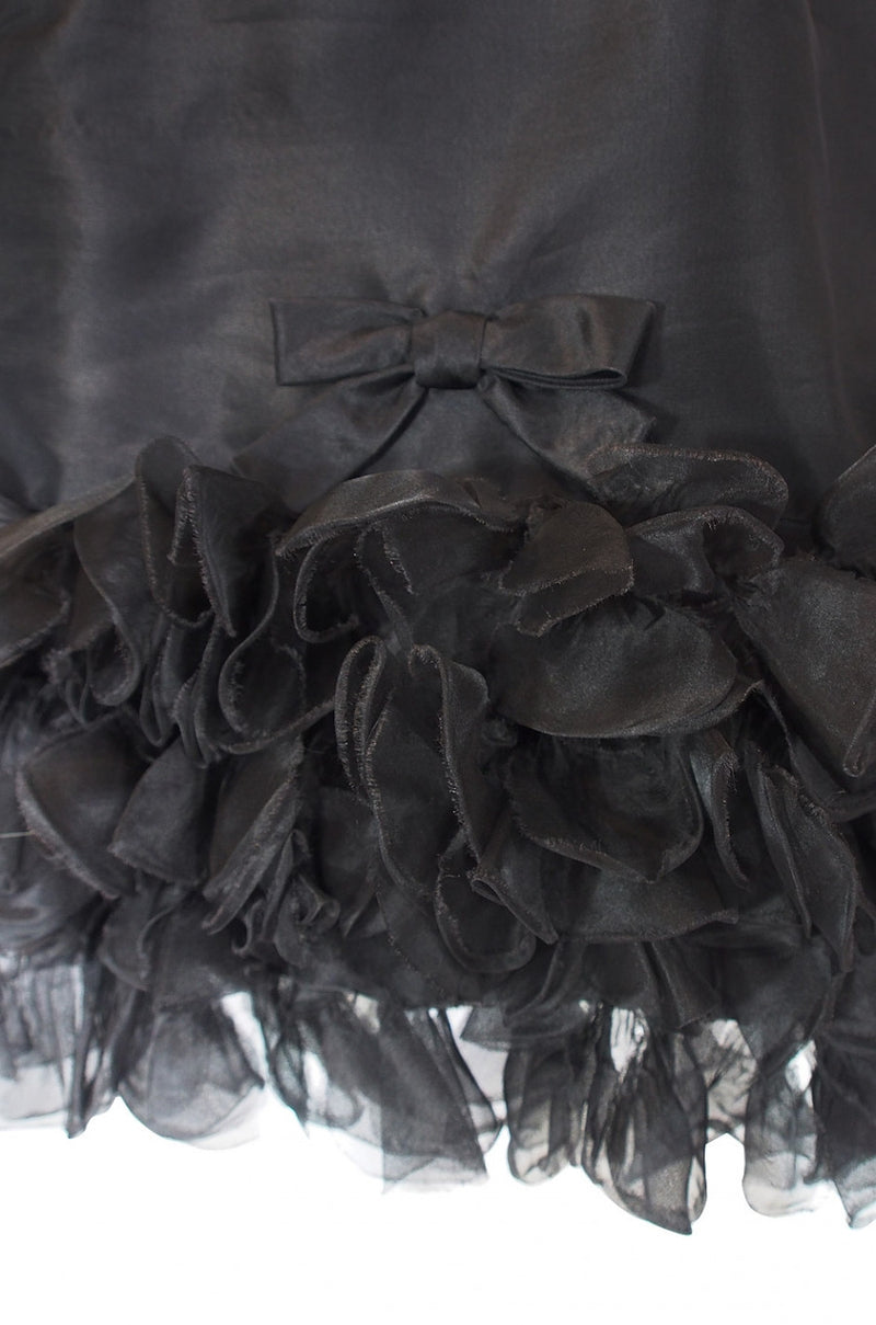 1960s Ruffled Bottom Organza Dress