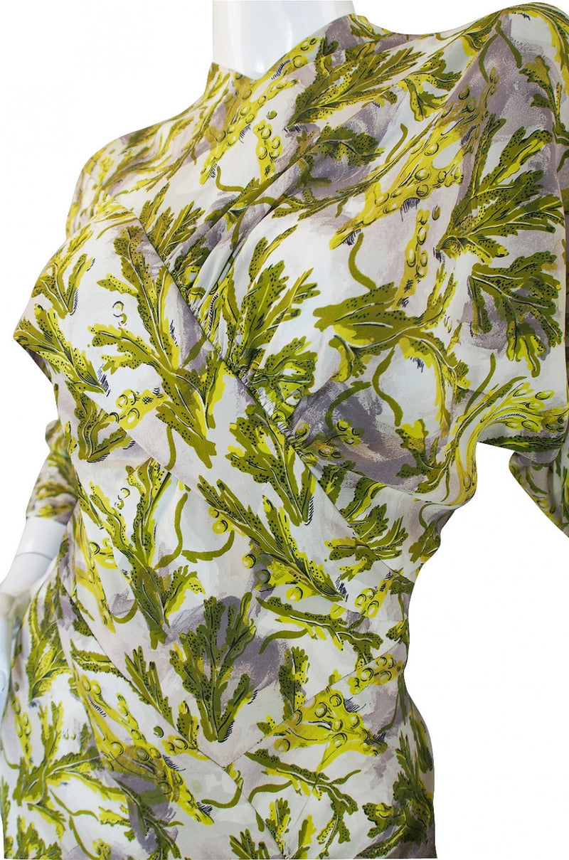 1940s Dorothy OHara Pin Up Silky Rayon Dress