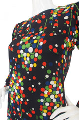 1970s Dotted Silk Yves Saint Laurent Dress