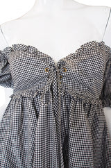 1990s Moschino Gingham Corset Mini Dress