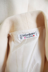 1980s Yves Saint Laurent Cream Day Dress