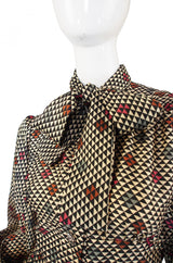 1970s Jean Varon Balloon Sleeve Dress