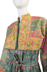 1960s Pastel Print Malcolm Starr Maxi Dress