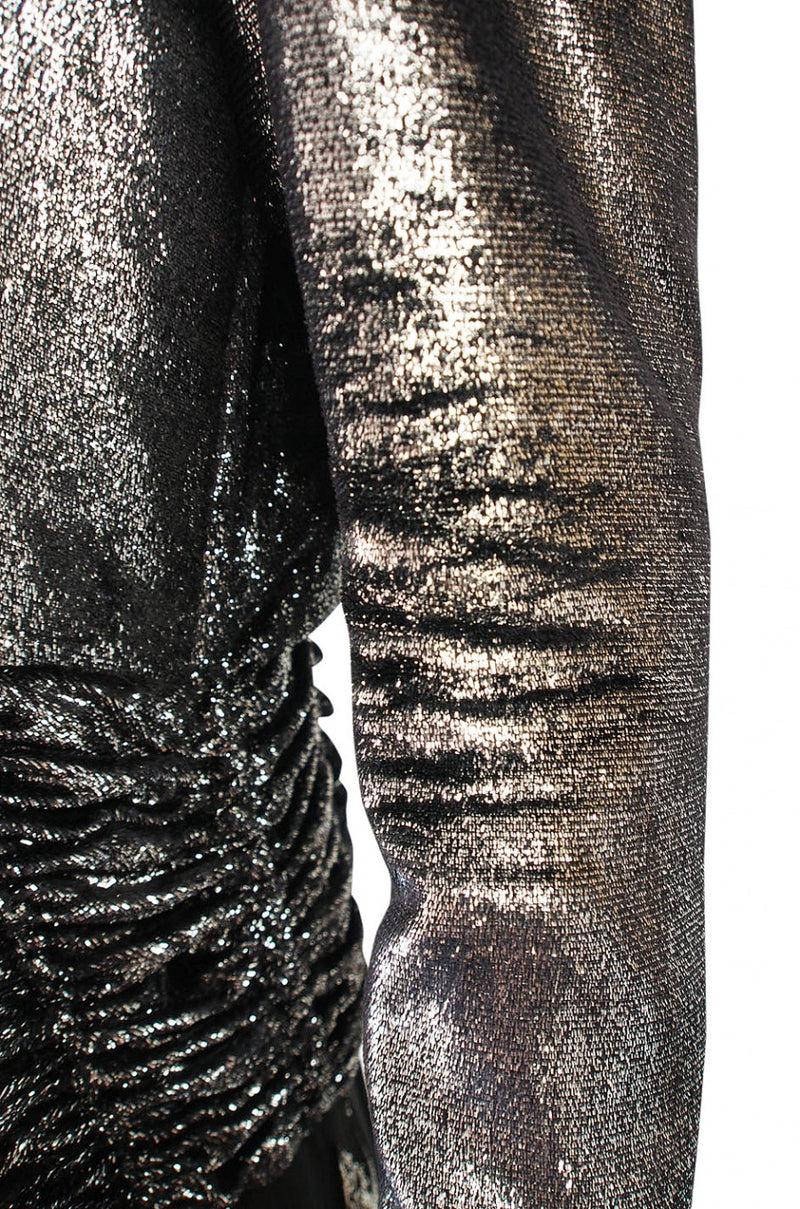 1980s Silver Accent Low Back Valentino Gown
