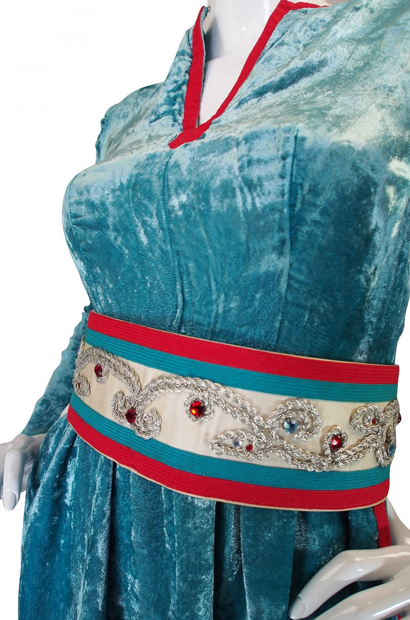 1960s Jeweled Belt Oscar De La Renta Museum Dress