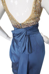 1950s Sequin and Silk Kay Selig Cocktail Dress