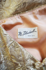 1960s Mr Blackwell Gold Brocade Gown