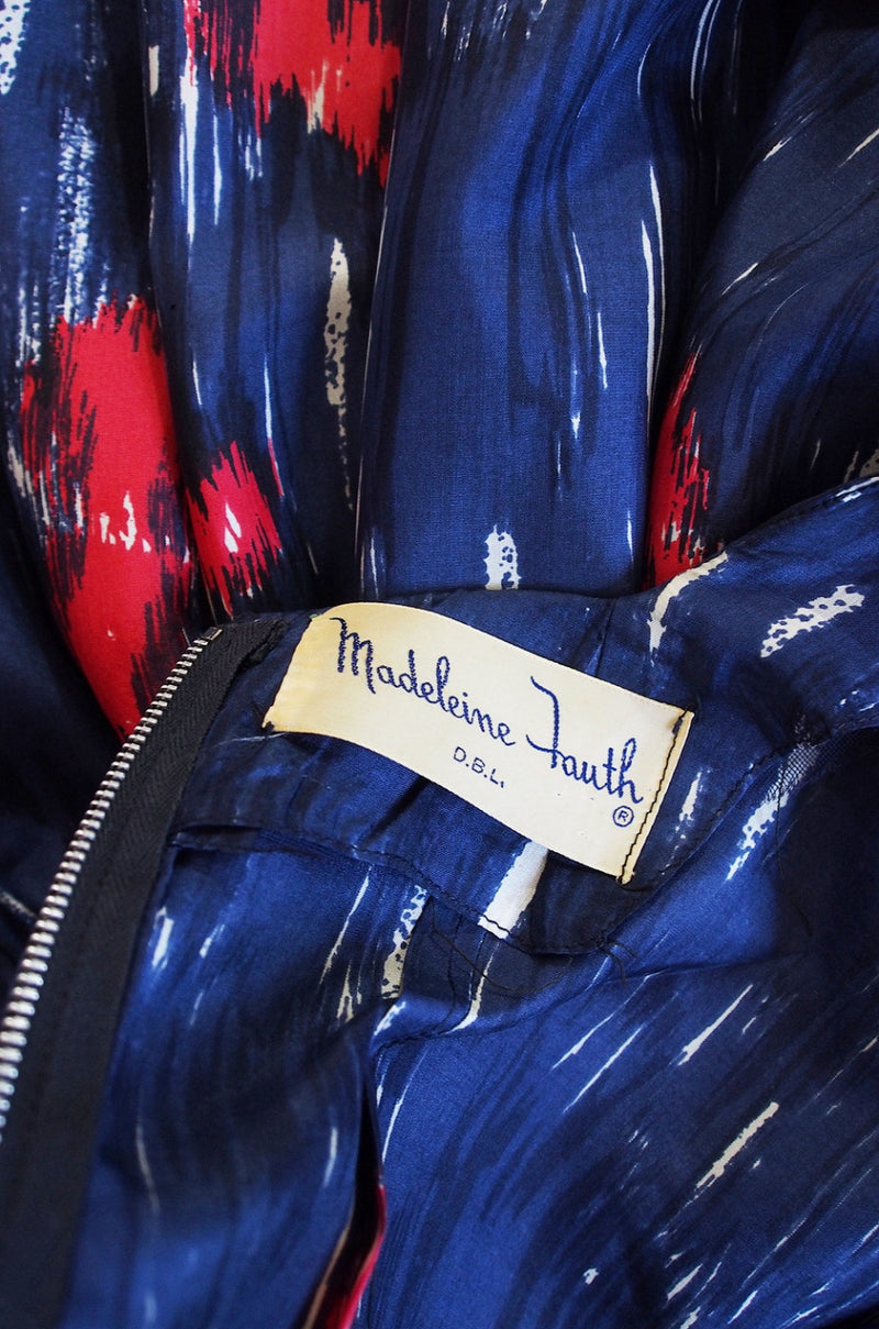 1950s Madeleine Fauth Silk Print Dress – Shrimpton Couture