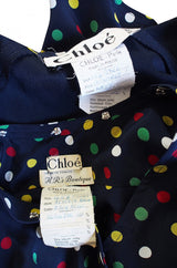 1970s Pretty Dot Chloe Silk Suit